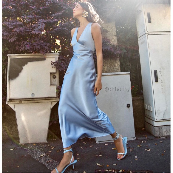 Zara | Dresses | Zara Satin Effect Midi Dress | Poshmark